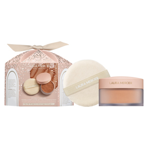 Laura Mercier Divinely Flawless​ Ultra Blur Translucent Medium Deep Loose Setting Powder & Velour Puff